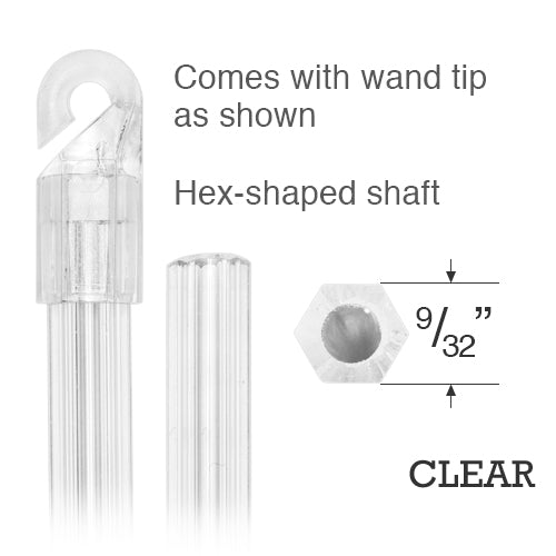 Clear Plastic Tilt Wand - Hook Tip