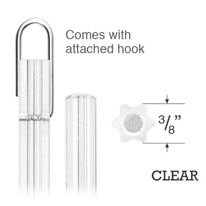 Clear Plastic Tilt Wand for Horizontal Blinds - Special Removable Hook